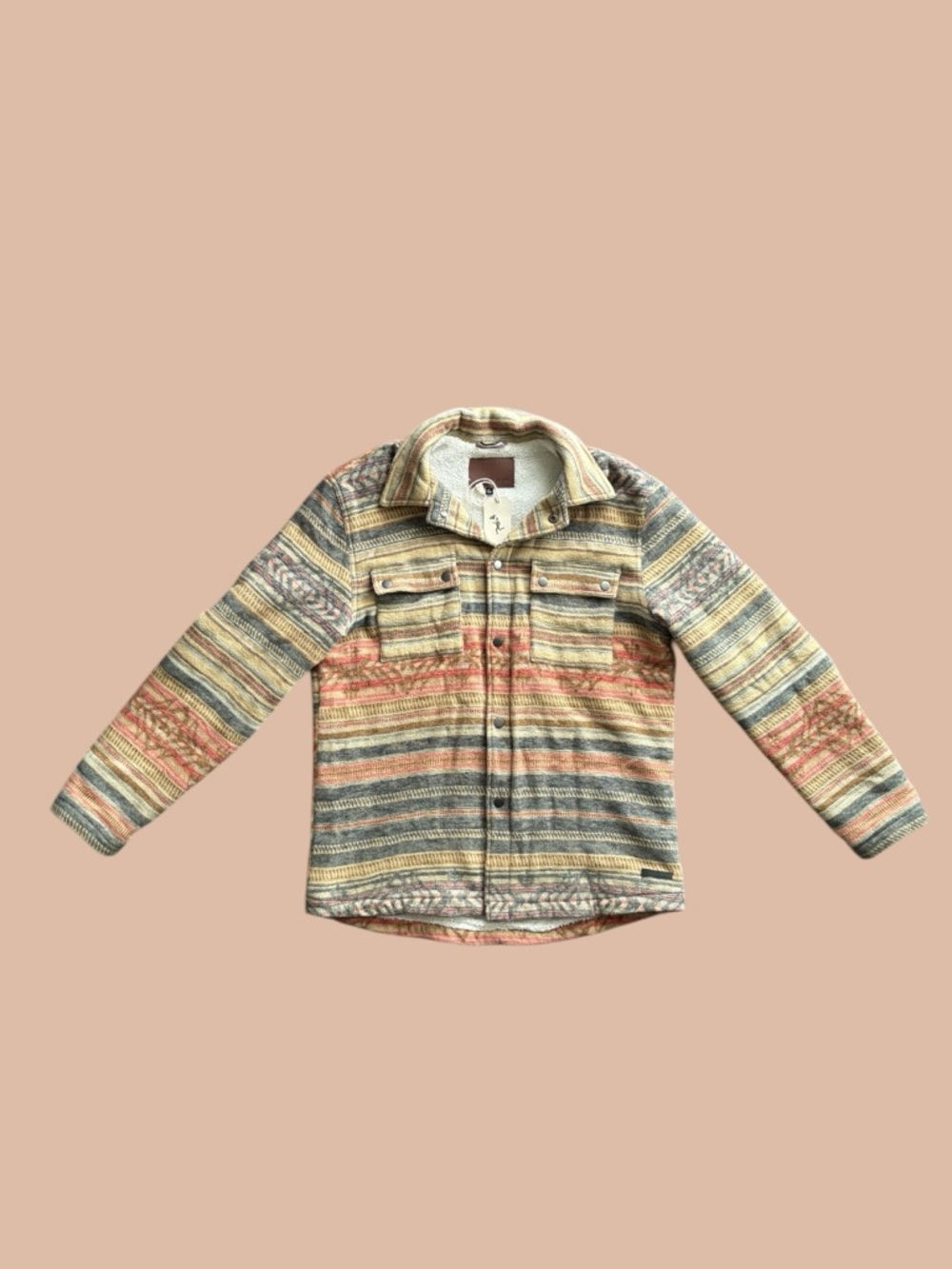 NWT Civil Society Harris Sherpa Lined Jacket Shirt Mens Large Southwestern